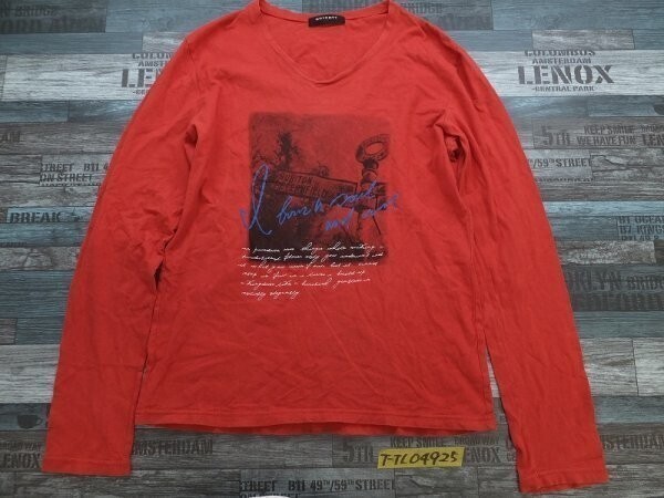 BOYCOTT ボイコット メンズ Vネック プリント ロンT カットソー 4 赤拍卖