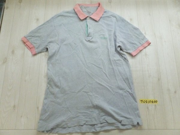 UNITED COLORS OF BENETTON ベネトン メンズ ロゴ刺繍 鹿の子 半袖ポロシャツ 水色ピンク拍卖