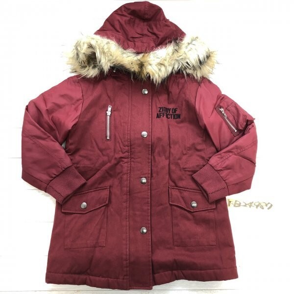 ZIDDY キッズ 裏ファー ジップ スナップボタン ジャケット 130 赤拍卖
