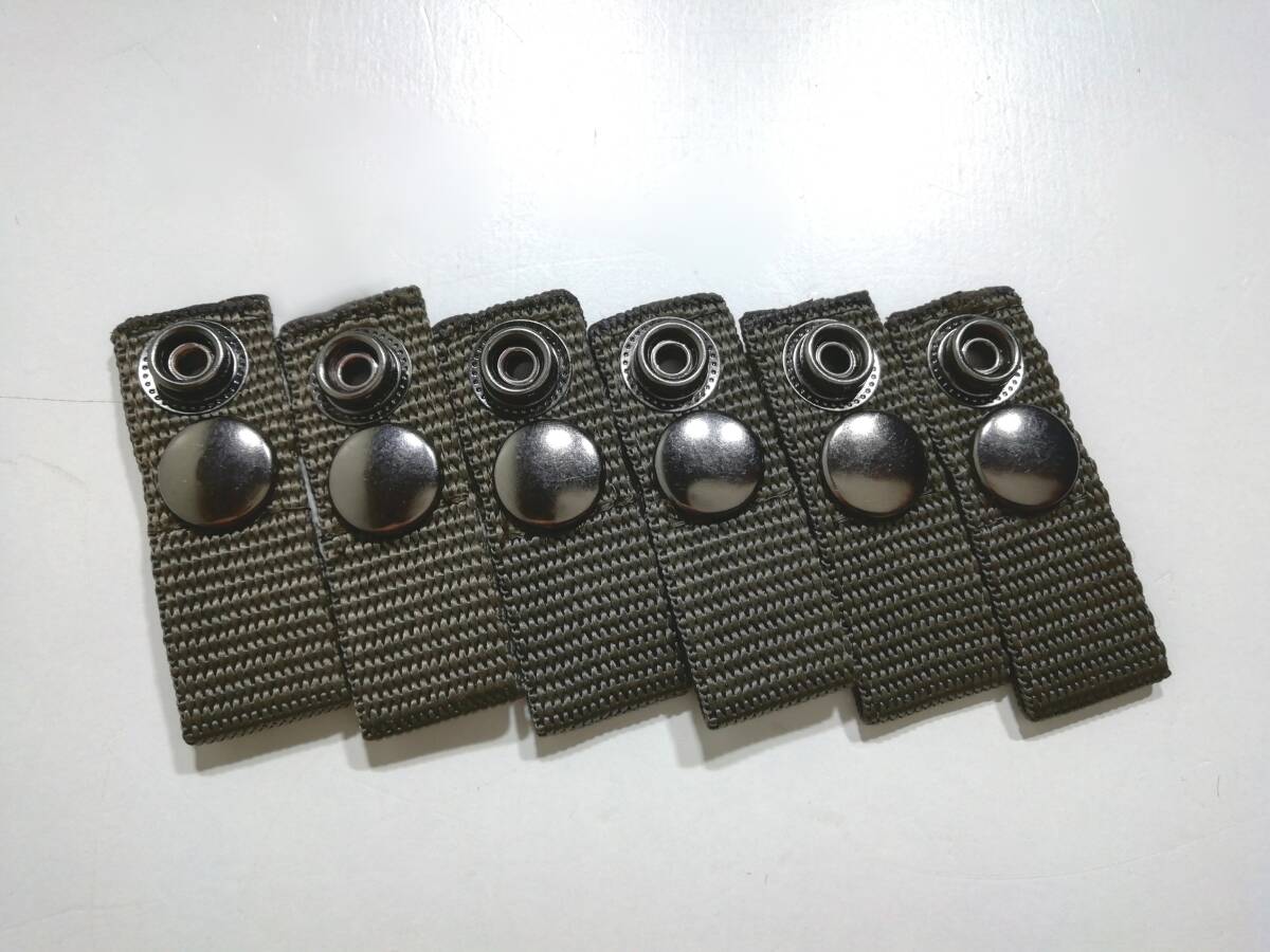 ★Jeep★三菱 ジープ 幌縮み対策用 延長ホック 6個1セット ホック【黒ニッケル】頭15mmPPテープ【オリーブドラブ】幅20mm自作ハンドメイド 拍卖