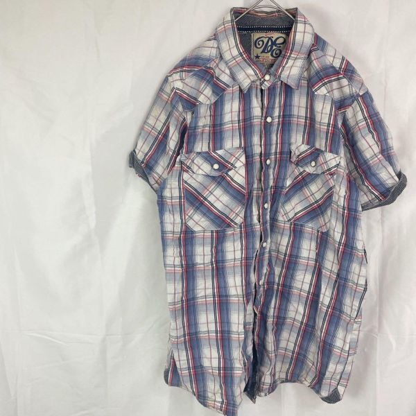 チェック柄 半袖シャツ ウエスタンスタイル【S】カジュアル ヴィンテージ 薄手拍卖