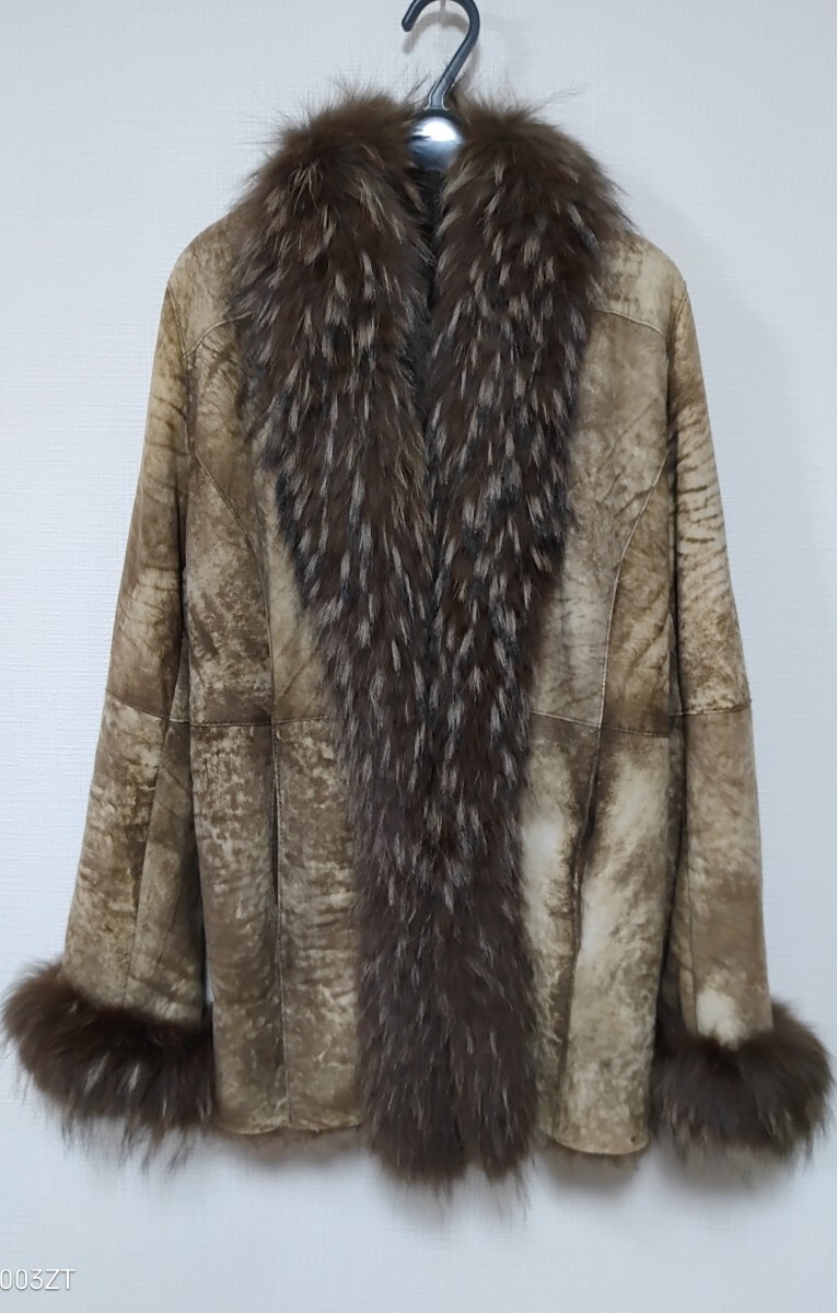 中古美品伊太利屋11号 軽量リアルムートンコート拍卖