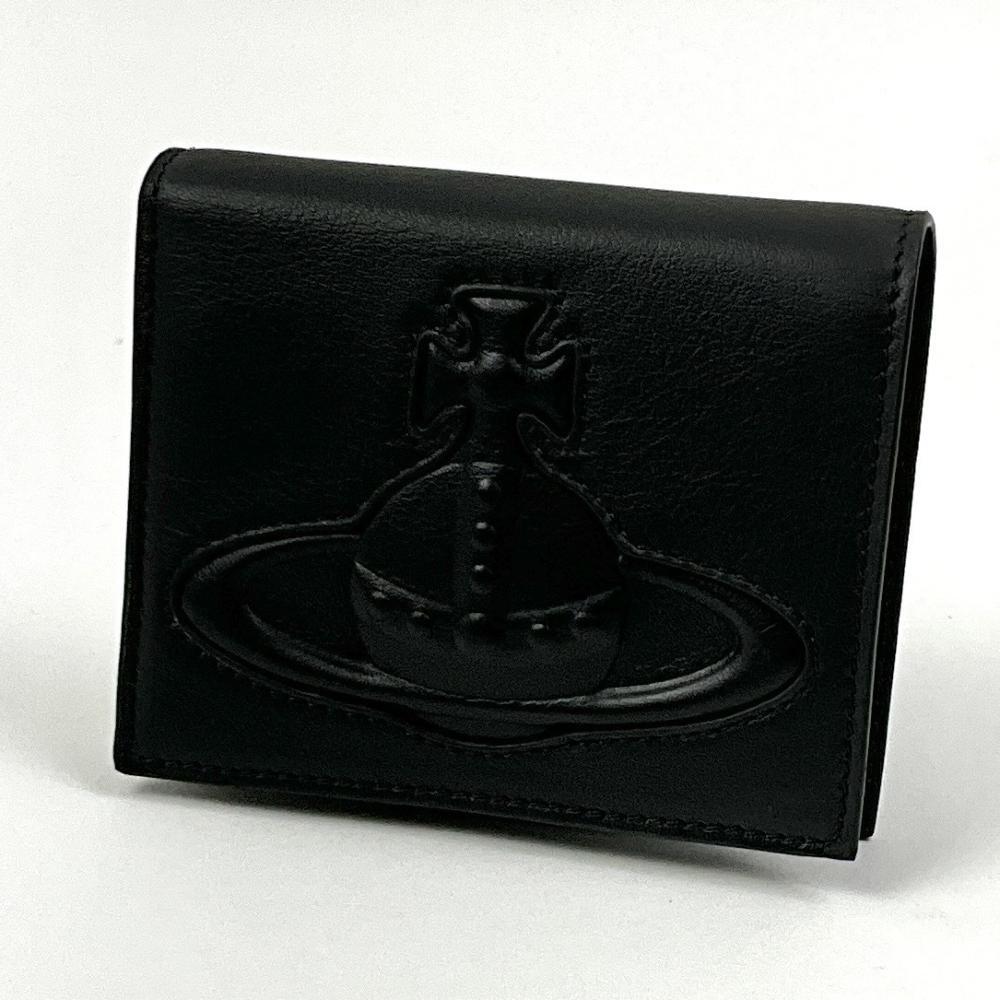 訳ありアウトレット ヴィヴィアンウエストウッド 二つ折り財布 ブラック Vivienne Westwood BLACK レディース 100%COW 51010024-42072-N401拍卖