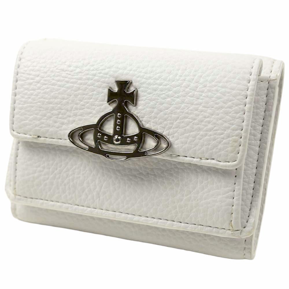 ヴィヴィアンウエストウッド 三つ折り財布 ホワイト Vivienne Westwood レディース RE-VEGAN WHITE 52010013U-S000D-A402 長期保管品拍卖