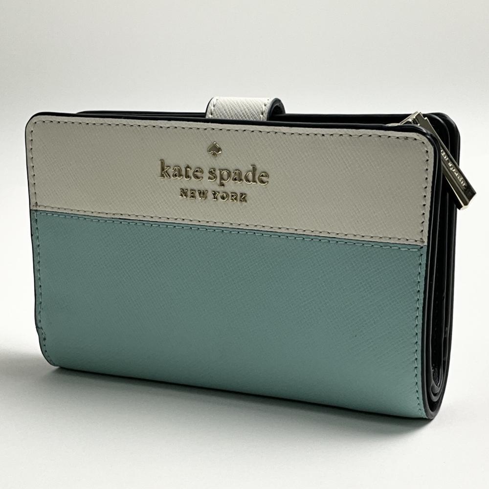 ケイトスペードニューヨーク kate spade new york ステイシー レディース 財布 二つ折り財布 ライトブルー バイカラー WLR00124 960 未使用拍卖