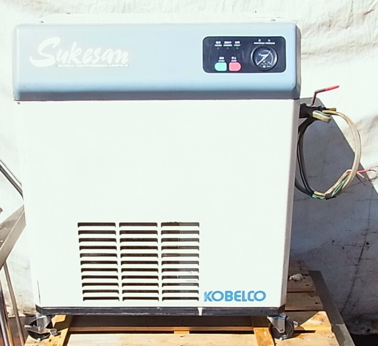 ま KOBELCO コベルコ パッケージコンプレッサーパッケージ型コンプレッサー エアーコンプレッサー AS2PD-5 2馬力 防音型コンプレッサー 拍卖