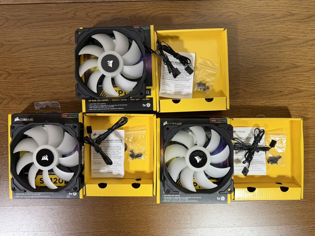 【動作確認済み】SP120 RGB LED CORSAIR コルセア 3個セット 120mm CO-9050059-WW 静圧ファン ファン PCファン拍卖