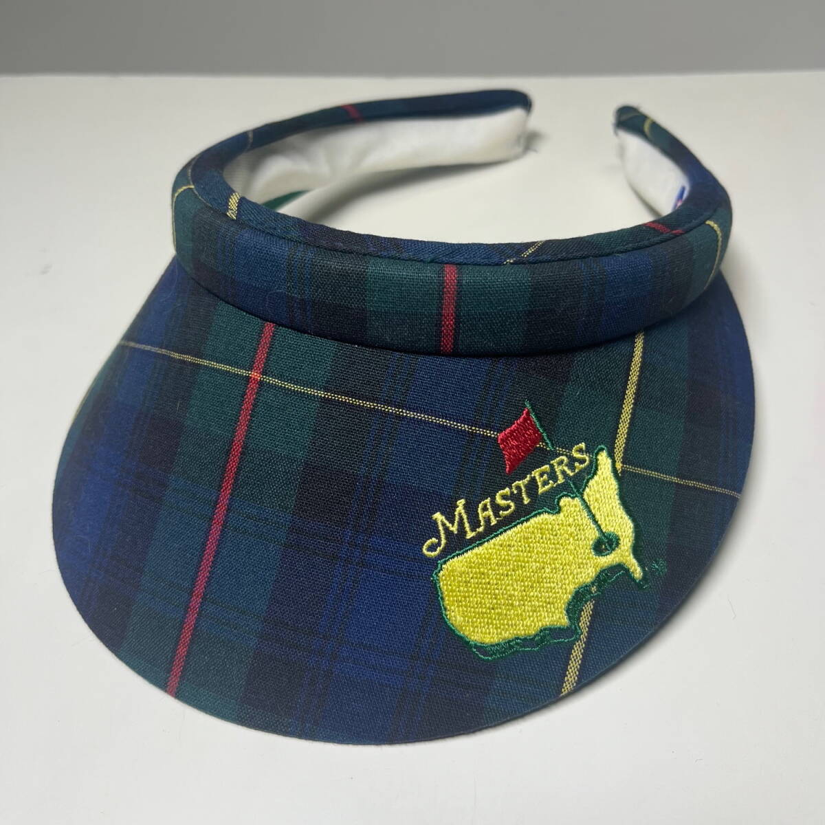 ★MASTERS★アメリカ製 TEXACE マスターズ サンバイザー レディース★グリーンチェック地/MADE IN U.S.A.拍卖
