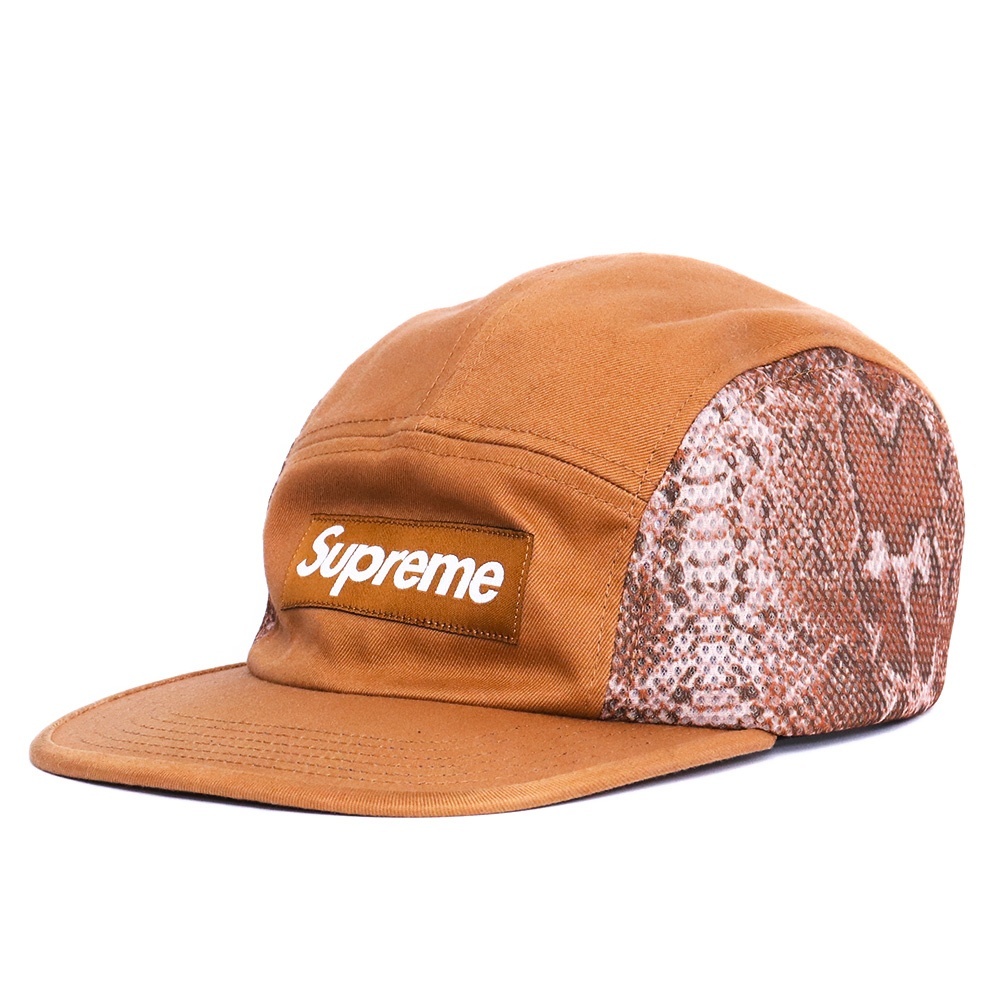 SUPREME Snakeskin Mesh Camp Cap ブラウン シュプリーム スネークスキンメッシュ キャンプキャップ ロゴパッチ 帽子拍卖