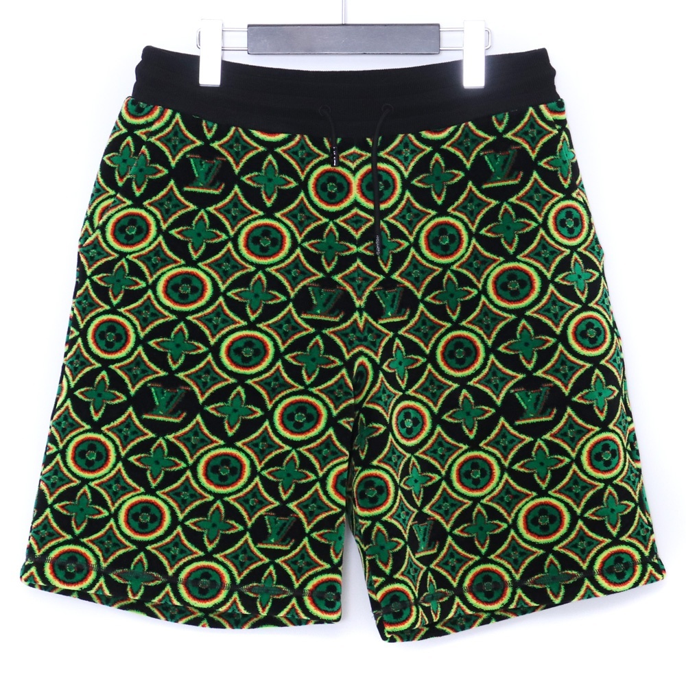 LOUIS VUITTON モノグラムフラワーショーツ Mサイズ ブラック グリーン RM211 ZRY HKY87W ルイヴィトン ショートパンツ ハーフ拍卖