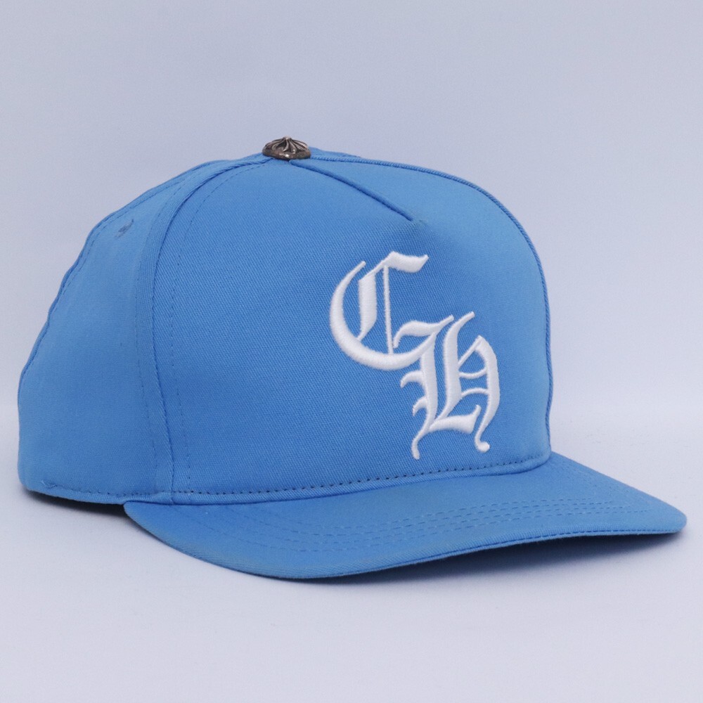 CHROME HEARTS 5パネル CH ベースボールキャップ ライトブルー クロムハーツ ロゴ刺繍 トラッカー 帽子 CH BASEBALL TRUCKER CAP拍卖