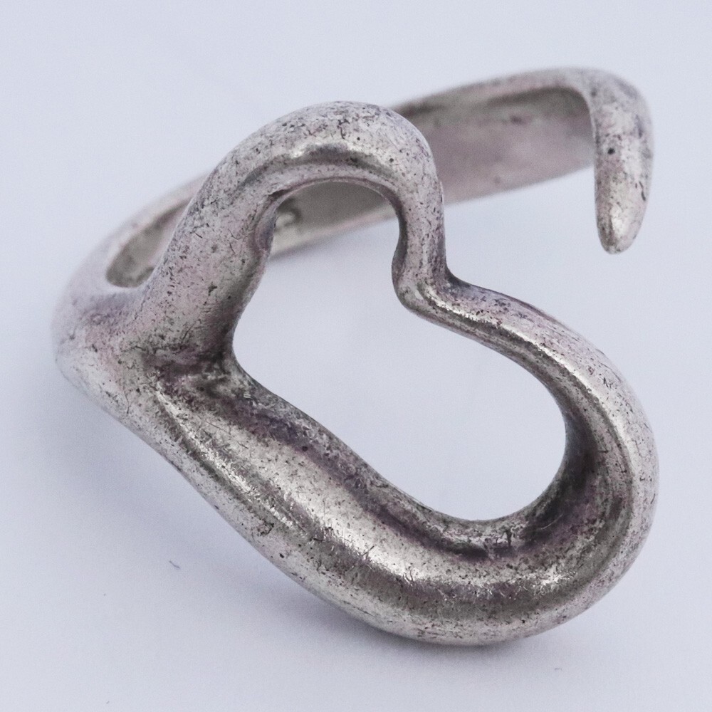 11号 TIFFANY&CO. オープンハート リング sv925 シルバー ティファニー 指輪 Open Heart Ring拍卖
