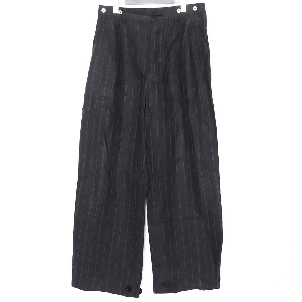 KLASICA Wide Straight Trousers LINDBERGH VINTAGE STRIPE 1 ブラック 24C-TRZ-008 クラシカ ワイドトラウザーズ パンツ ストライプ拍卖