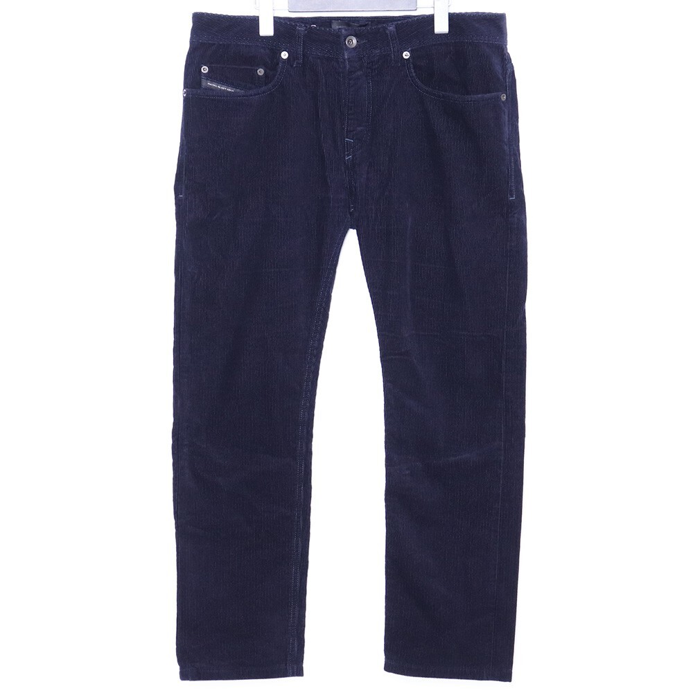 DIESEL BLACK GOLD コーデュロイパンツ サイズ32 ネイビー ディーゼルブラックゴールド ストレート ロゴパッチ拍卖