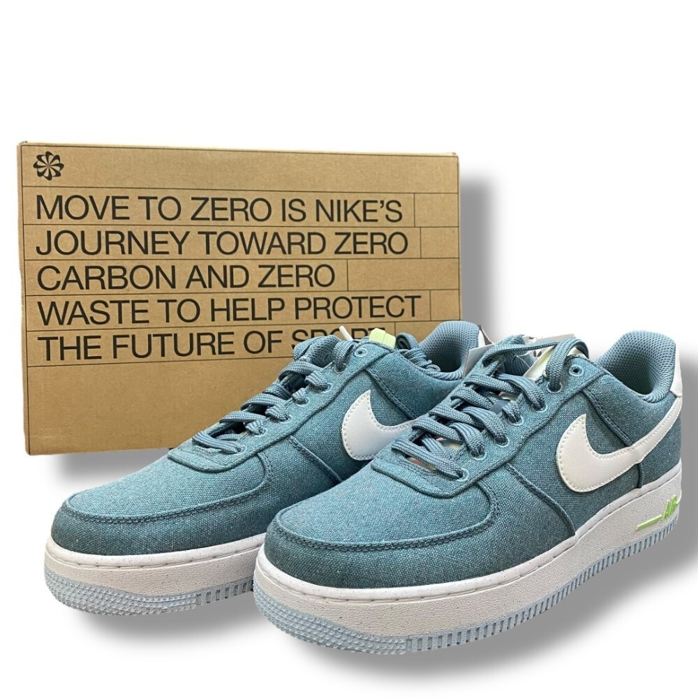 27cm NIKE AIR FORCE 1 07 Recycled Canvas スニーカー ブルー CN0866-001 ナイキ エアフォース1 ロー リサイクルキャンバス拍卖