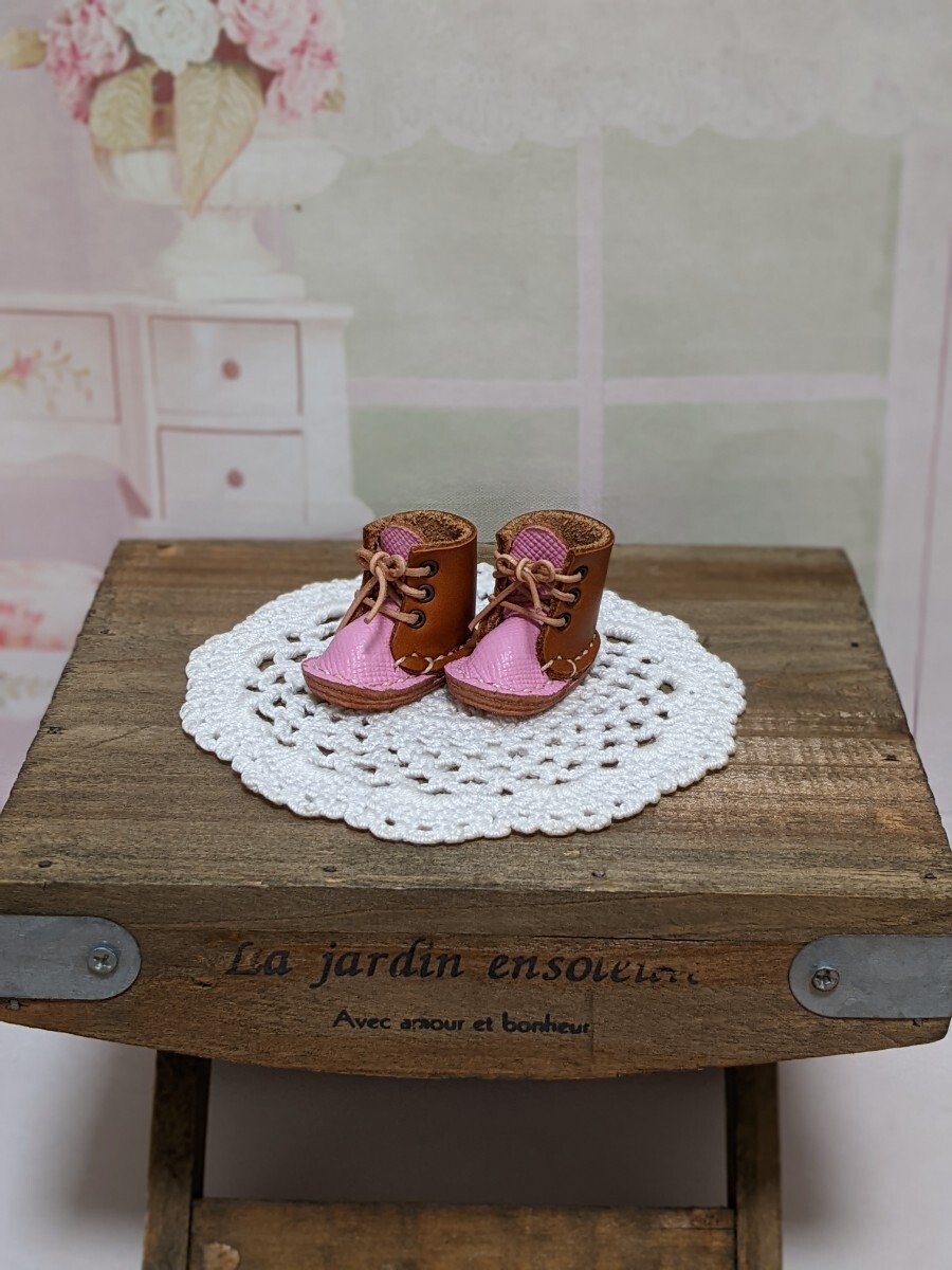 リカちゃんやネオブライスのかわいい革のドール用ブーツ☆靴☆ハンドメイド☆アウトフィット13拍卖