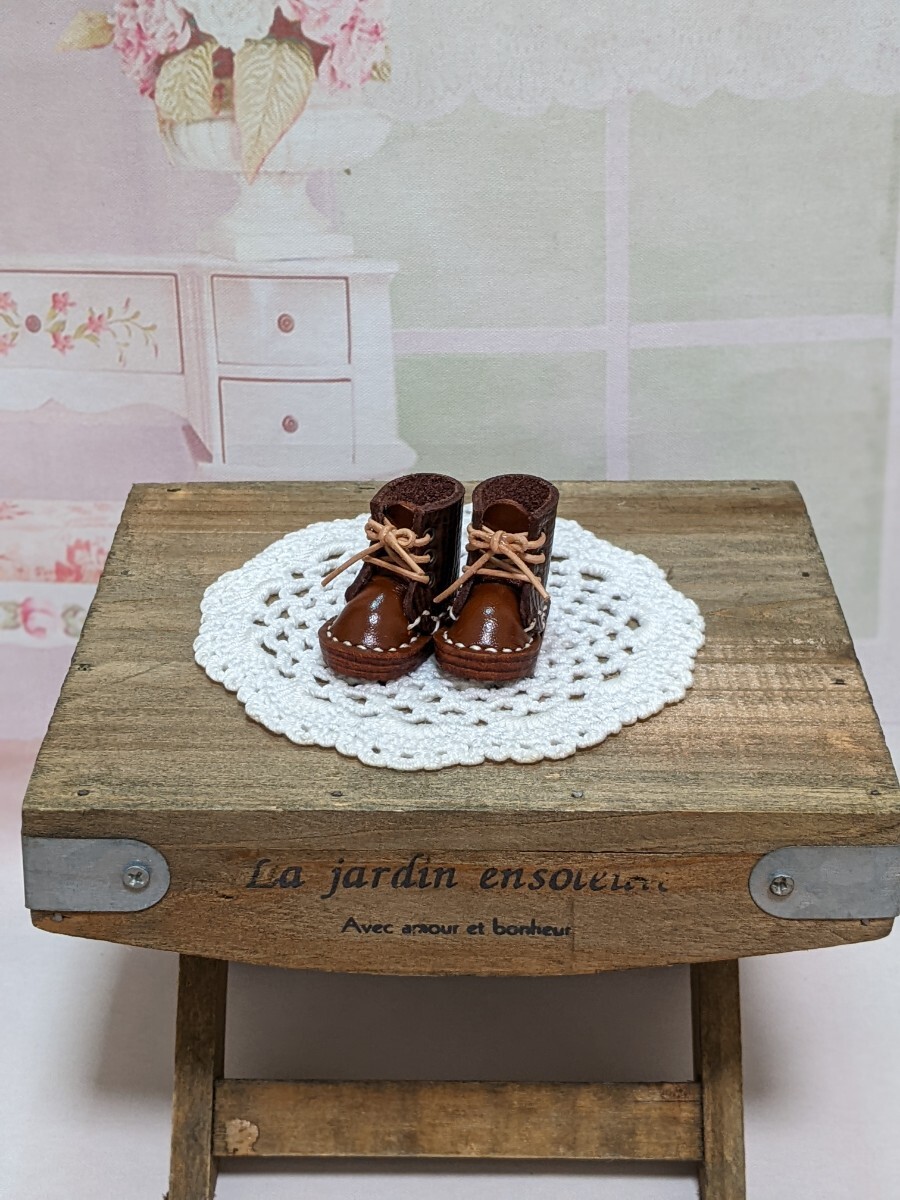 リカちゃんやネオブライスのかわいい革のドール用ブーツ☆靴☆ハンドメイド☆アウトフィット24拍卖