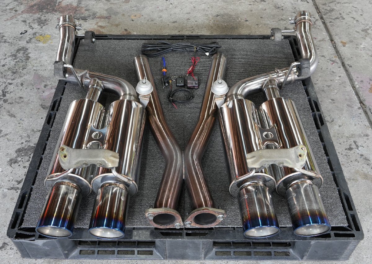 フェアレディZ Z32 2シーター VG30DE パワークラフト製? ワンオフマフラー オールステンレス 4本出し メイン70φ ◆ 同梱不可 ◆拍卖