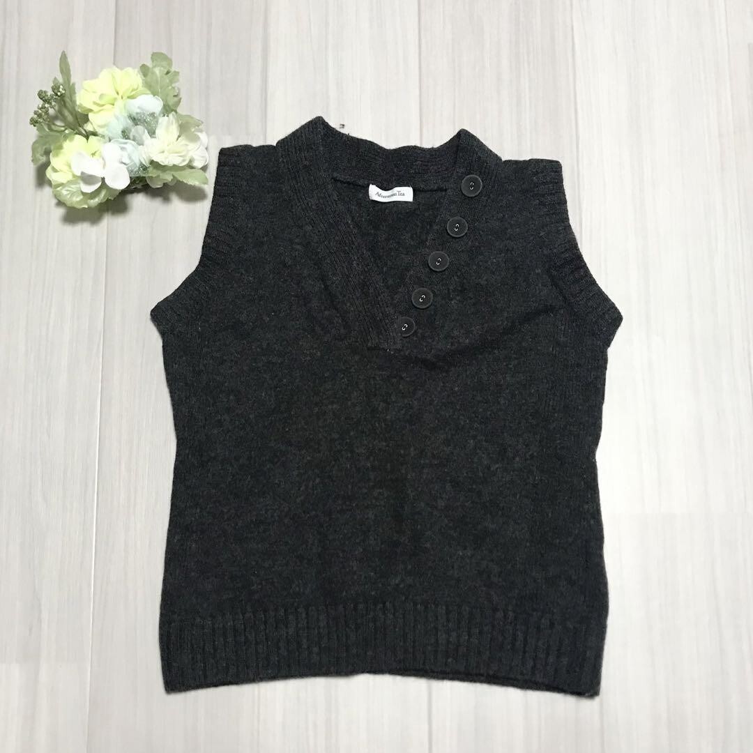 Afternoon Tea レディース ニットベスト サイズ40(L相当) 毛100% b0559拍卖