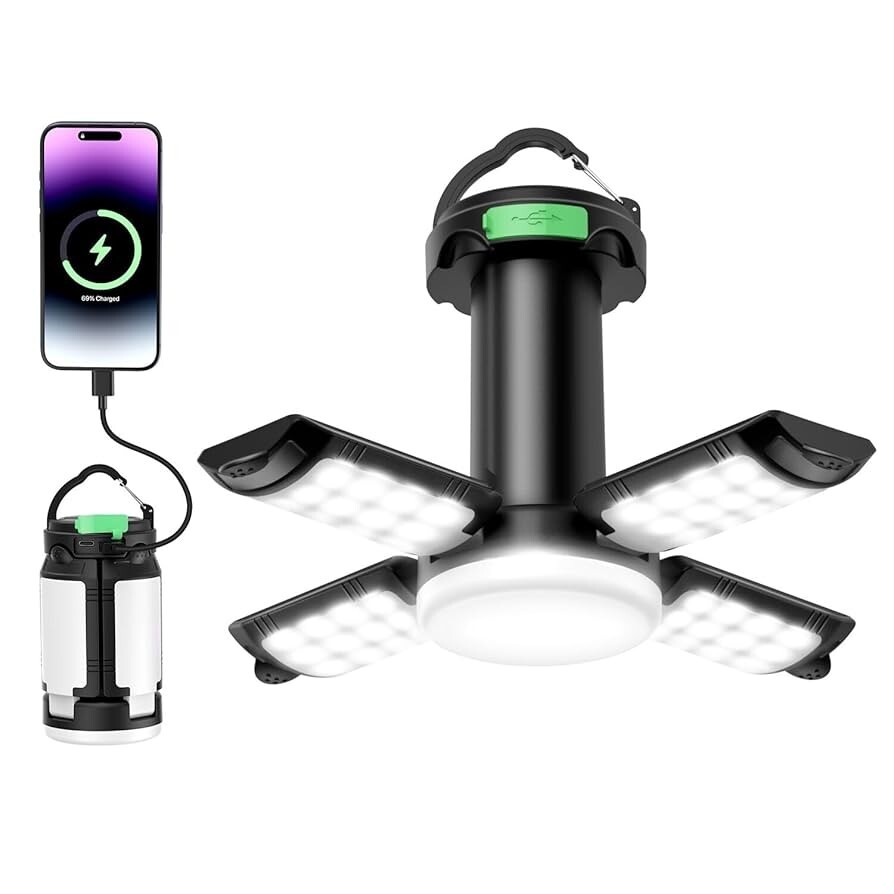 新品 多機能LEDランタン クラシック墨色 一台多役 折りたたみ式ランタン 高輝度5面照明 3200mAh IP65 キャンプランタン拍卖