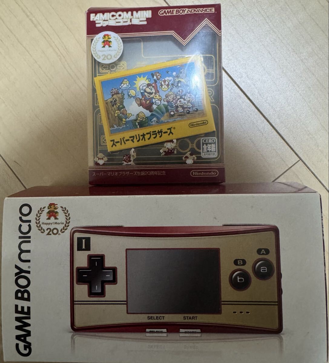 ゲームボーイミクロ ファミコンバージョン /GAMEBOY micro /箱・説明書&スーパーマリオブラザーズのソフト付き拍卖