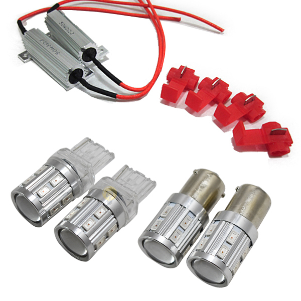 ムーヴキャンバス LA800S LA810S LEDウインカー (4球) + ハイフラ防止抵抗 セット 前後左右(1台分) LED ウインカー球 T20 S25拍卖