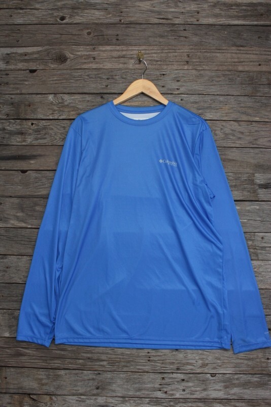 コロンビア PFG 長袖 ポリエステル Tシャツ 青 表M拍卖