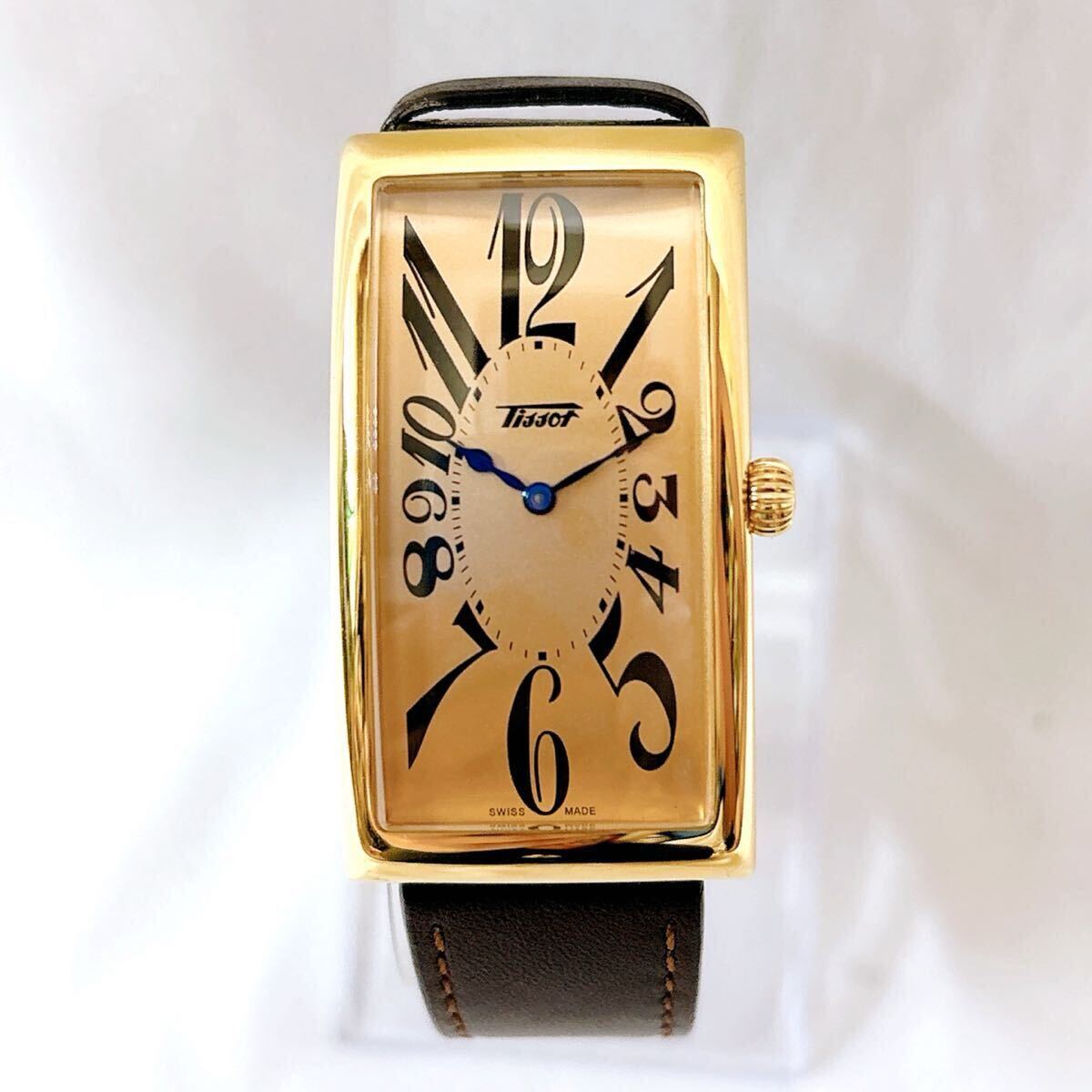 【希少】TISSOT ティソ バナナ ウォッチ ブラウン スクエア ゴールド スクエア拍卖