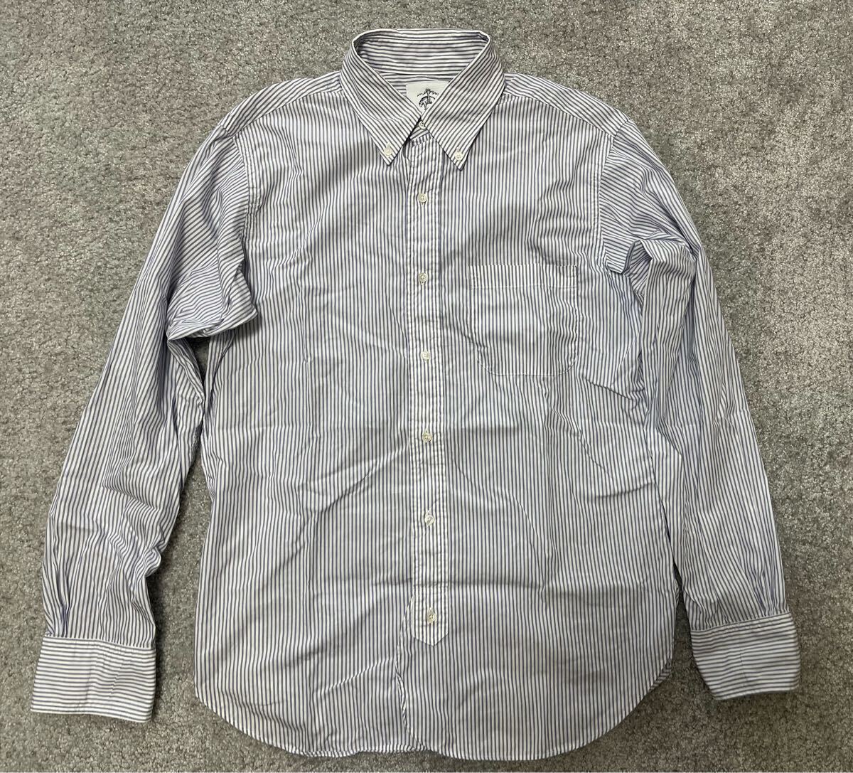 BLACK FLEECE by BROOKS BROTHERS ブラックフリース ブルックスブラザーズ ネイビー ストライプ 長袖シャツ アメリカ製 BB2 トムブラウン拍卖