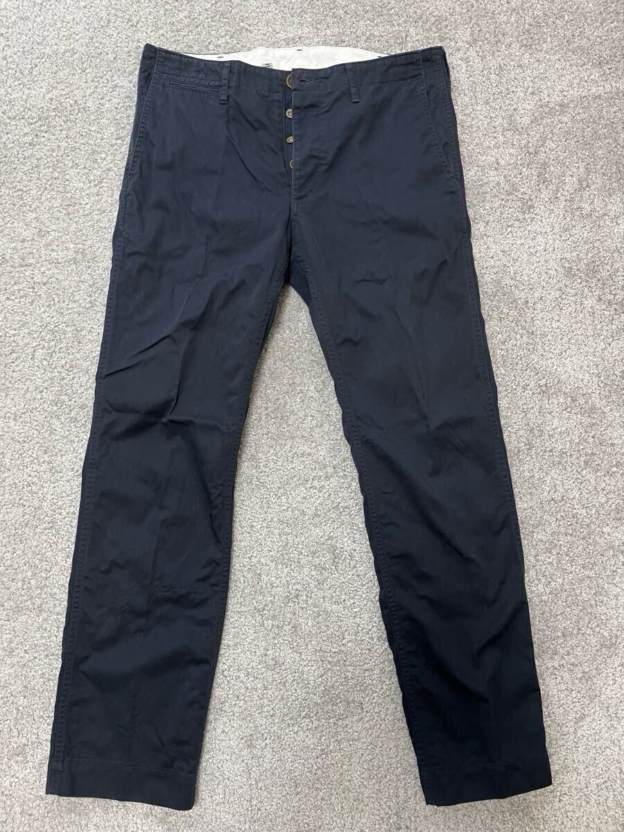 VISVIM ヴィスヴィム PANTS ボタンフライ チノパンツ ネイビー 初期拍卖