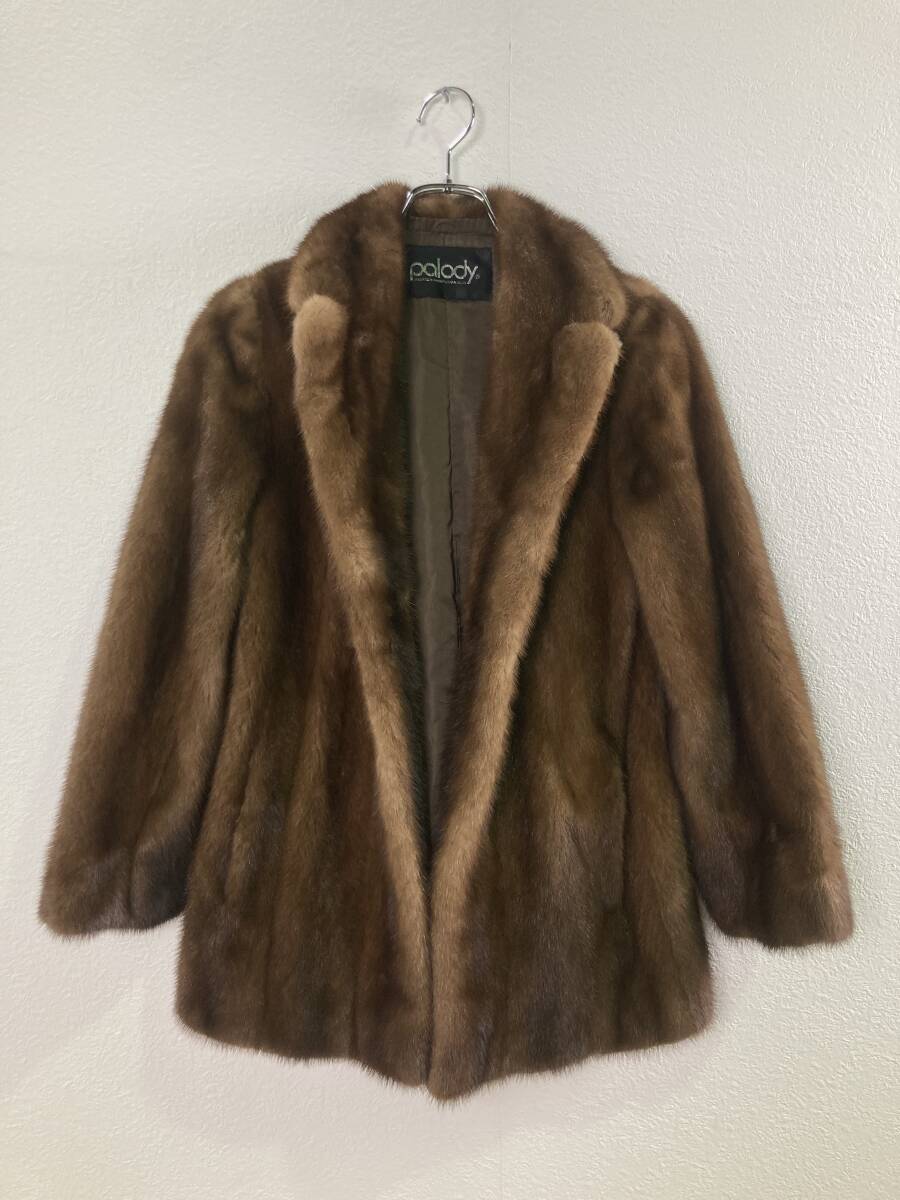 ★palody パロディ★ 最高級毛皮 ファーコート M相当 ブラウン セミロング ハーフコート ジャケット アウター レディース 激安 格安拍卖
