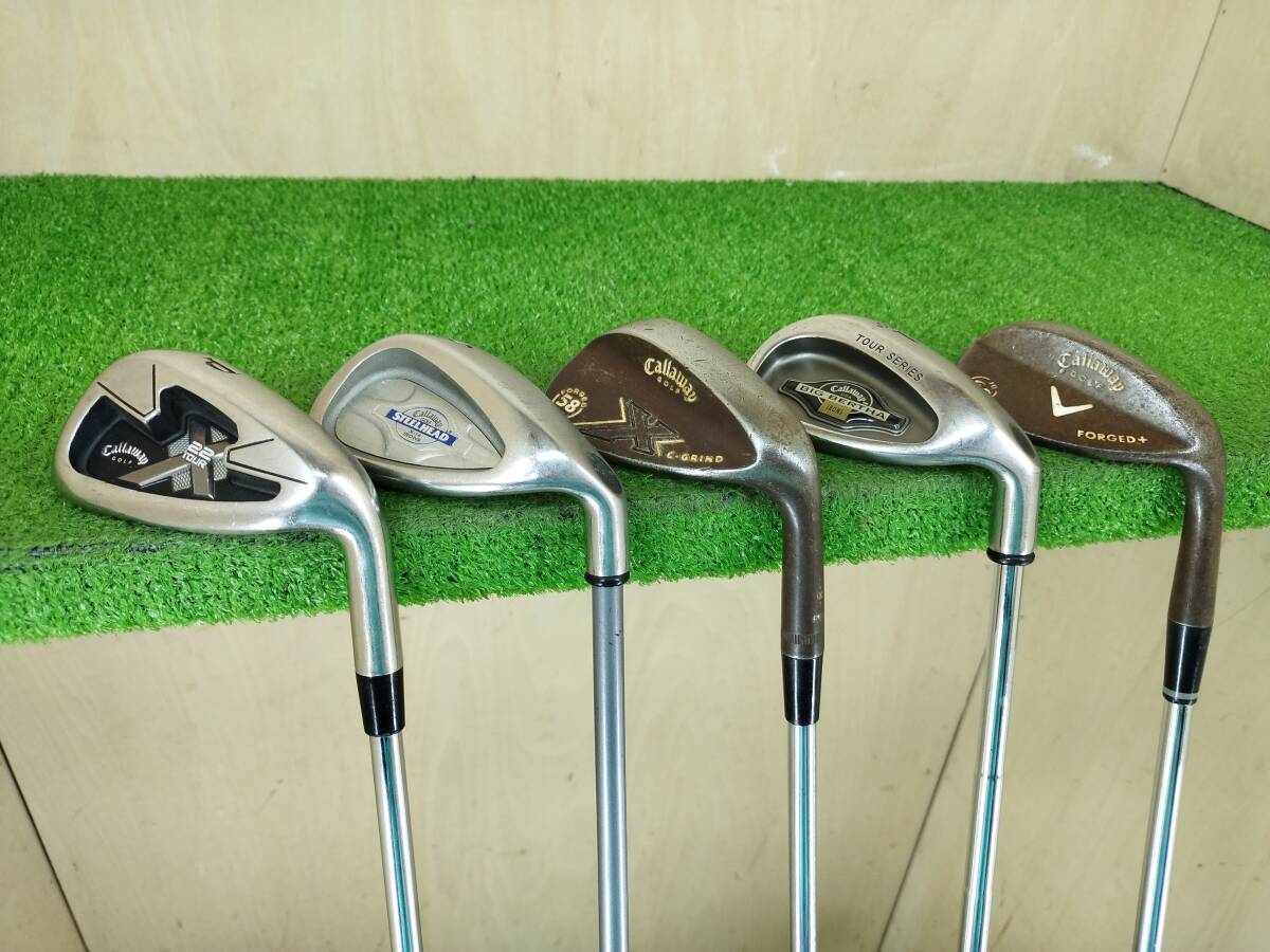 【Callawayウェッジ5本セット】X-22 TOUR/STEELHEAD X-14/X C-GRIND FORGED/BIG BERTHA IRONS/V FORGED+ キャロウェイ拍卖