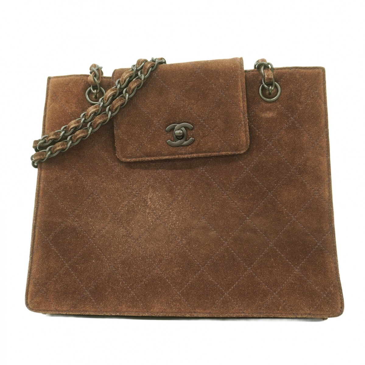 【5mc3712-h】シャネル ショルダーバッグ マトラッセ チェーンショルダー スウェード ブラウン【中古】レディース拍卖