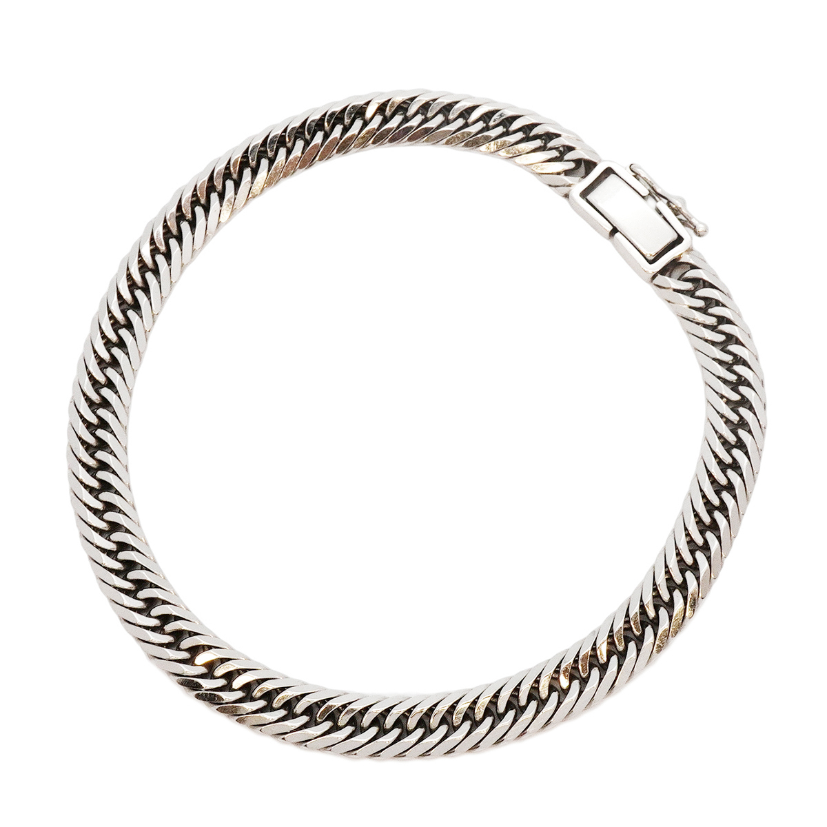 【5khi051】喜平 ブレスレット Pt900 プラチナ 8面 トリプル 18.7cm 20.6g キヘイ【中古】メンズ レディース ユニセックス拍卖