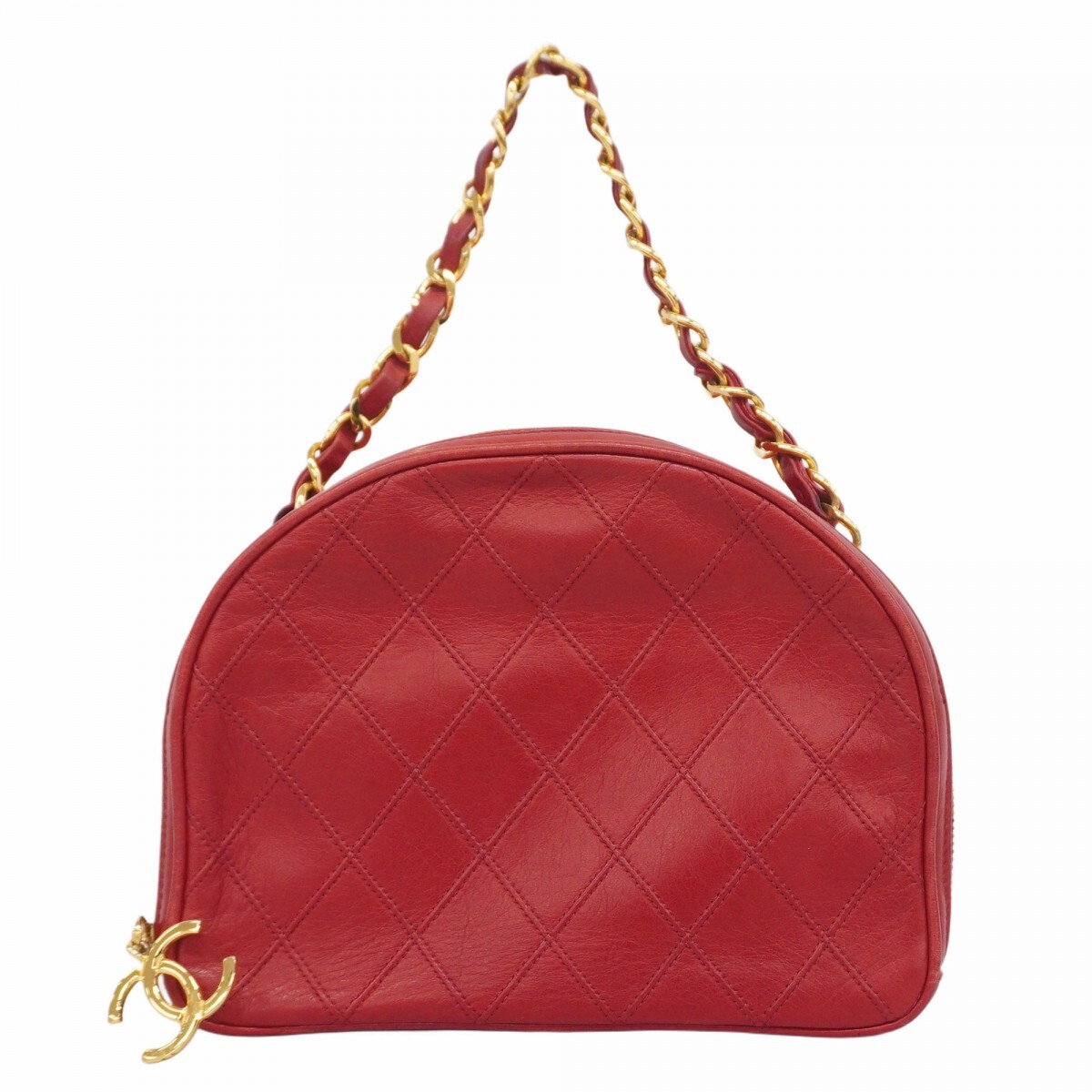 【5mc2961】シャネル ハンドバッグ ビコローレ ラムスキン チェーン レッド ゴールド金具【中古】レディース拍卖