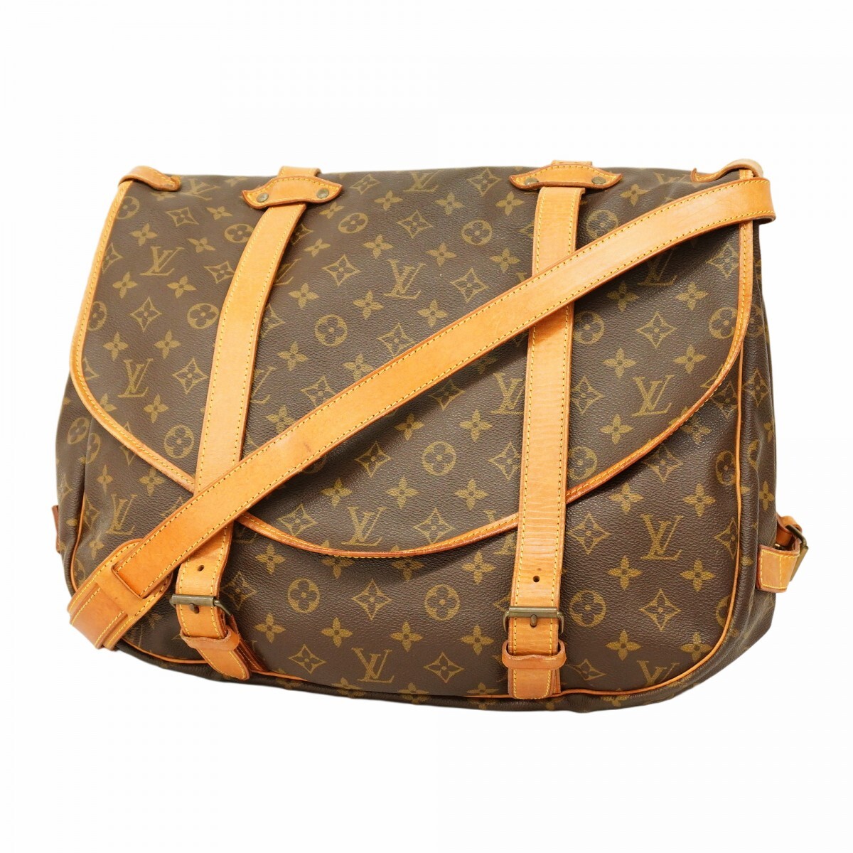 【5mc3420】ルイヴィトン ショルダーバッグ モノグラム ソミュール43 M42252 ブラウン【中古】レディース拍卖