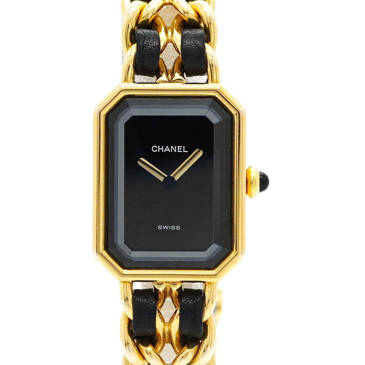 【5wwm0215】シャネル プルミエールL H0001 黒文字盤【中古】腕時計 レディース拍卖