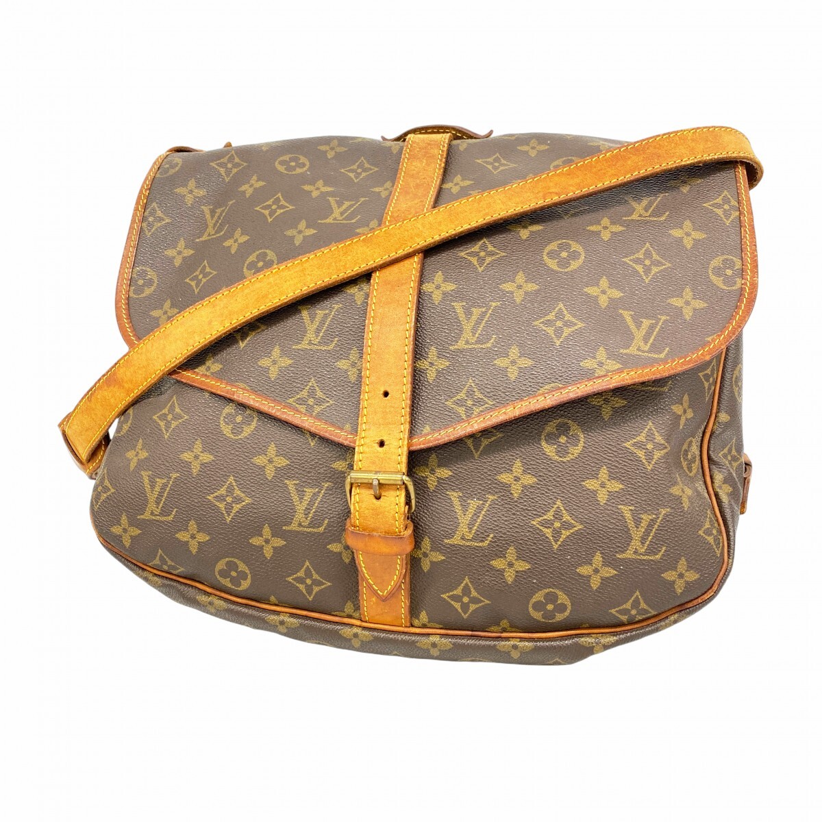 【5md4734】ルイヴィトン ショルダーバッグ モノグラム ソミュール35 M42254 ブラウン【中古】レディース拍卖