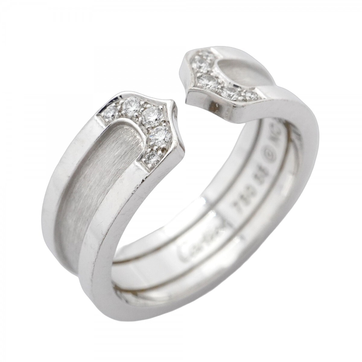 【5jmb0394】カルティエ リング C2 K18WG ホワイトゴールド ダイヤモンド #55【中古】メンズ レディース ユニセックス拍卖