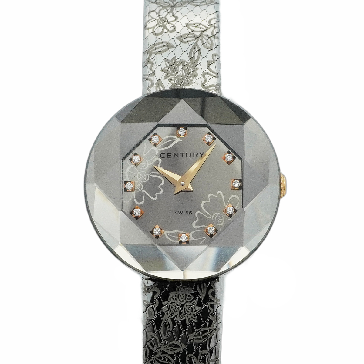 【5wwm0361】センチュリー タイムジェム 832.7.5.2D3.3.12.SMD ミラー文字盤【中古】腕時計 レディース拍卖