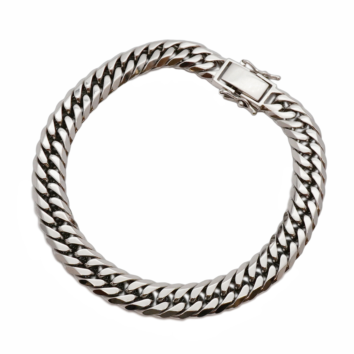 【5khi067】喜平 ブレスレット Pt850 プラチナ 6面 ダブル 20.6cm 50.8g キヘイ【中古】メンズ レディース ユニセックス拍卖