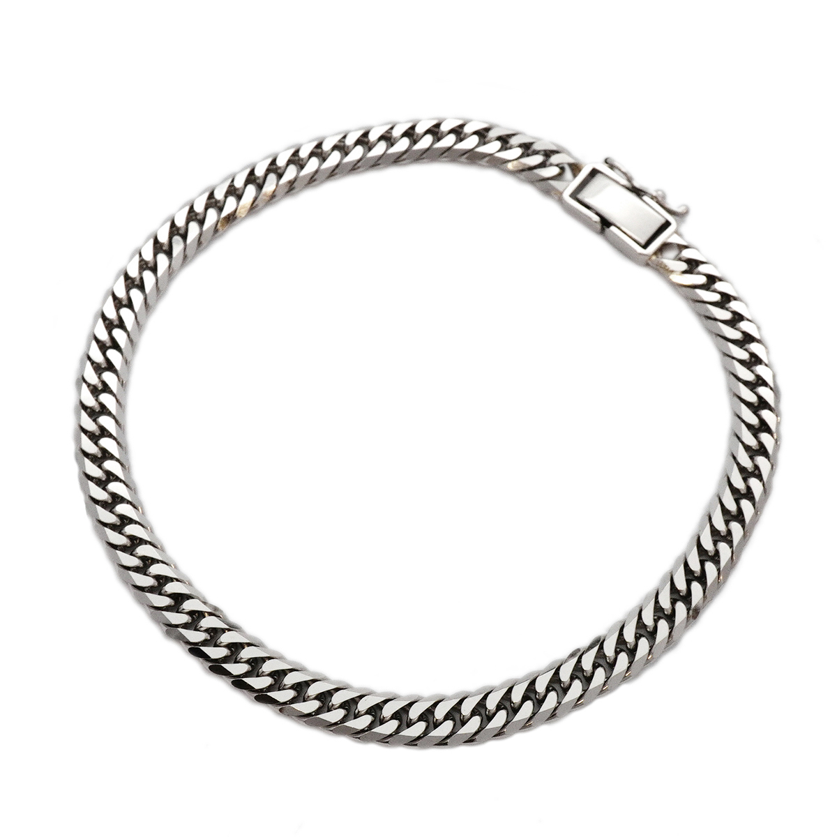 【5khm027】喜平 ブレスレット Pt850 プラチナ 6面 ダブル 20.7cm 20.2g キヘイ【中古】メンズ レディース ユニセックス拍卖