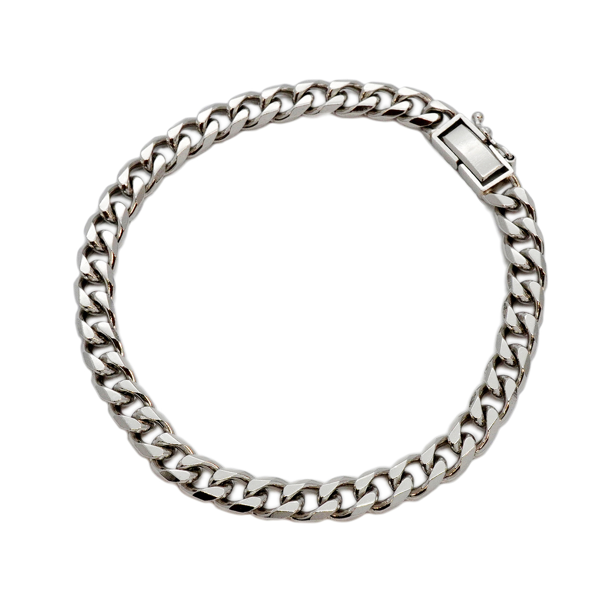 【5khm007】喜平 ブレスレット Pt850 プラチナ 8面 シングル 20cm 30.7g キヘイ【中古】メンズ レディース ユニセックス拍卖