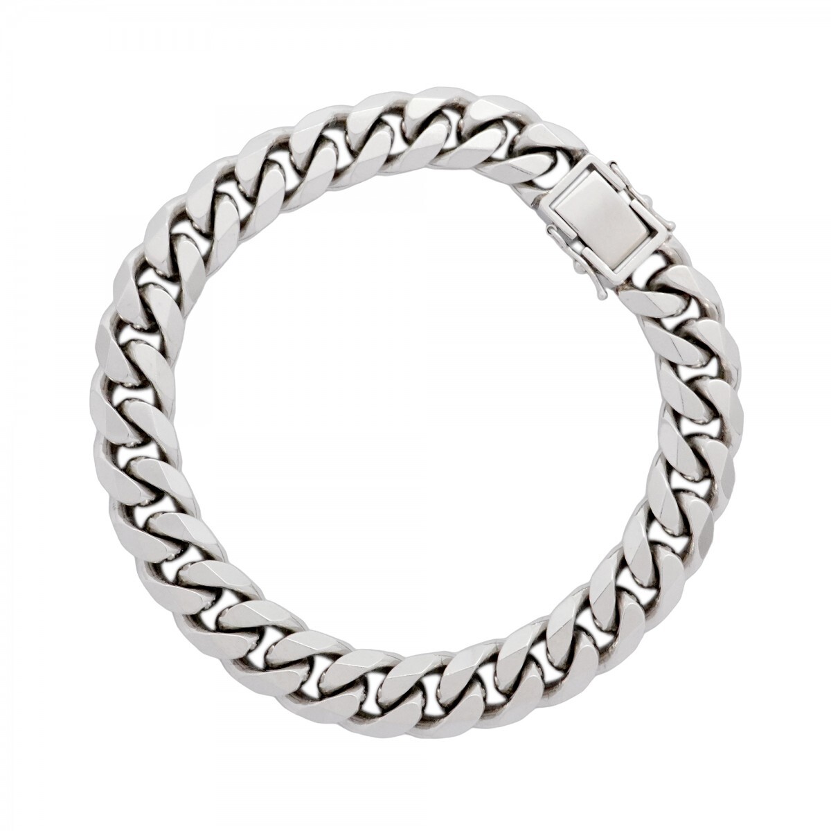 【5khm069】喜平 ブレスレット Pt850 プラチナ 8面 シングル 21.7cm 100.3g キヘイ【中古】メンズ レディース ユニセックス拍卖