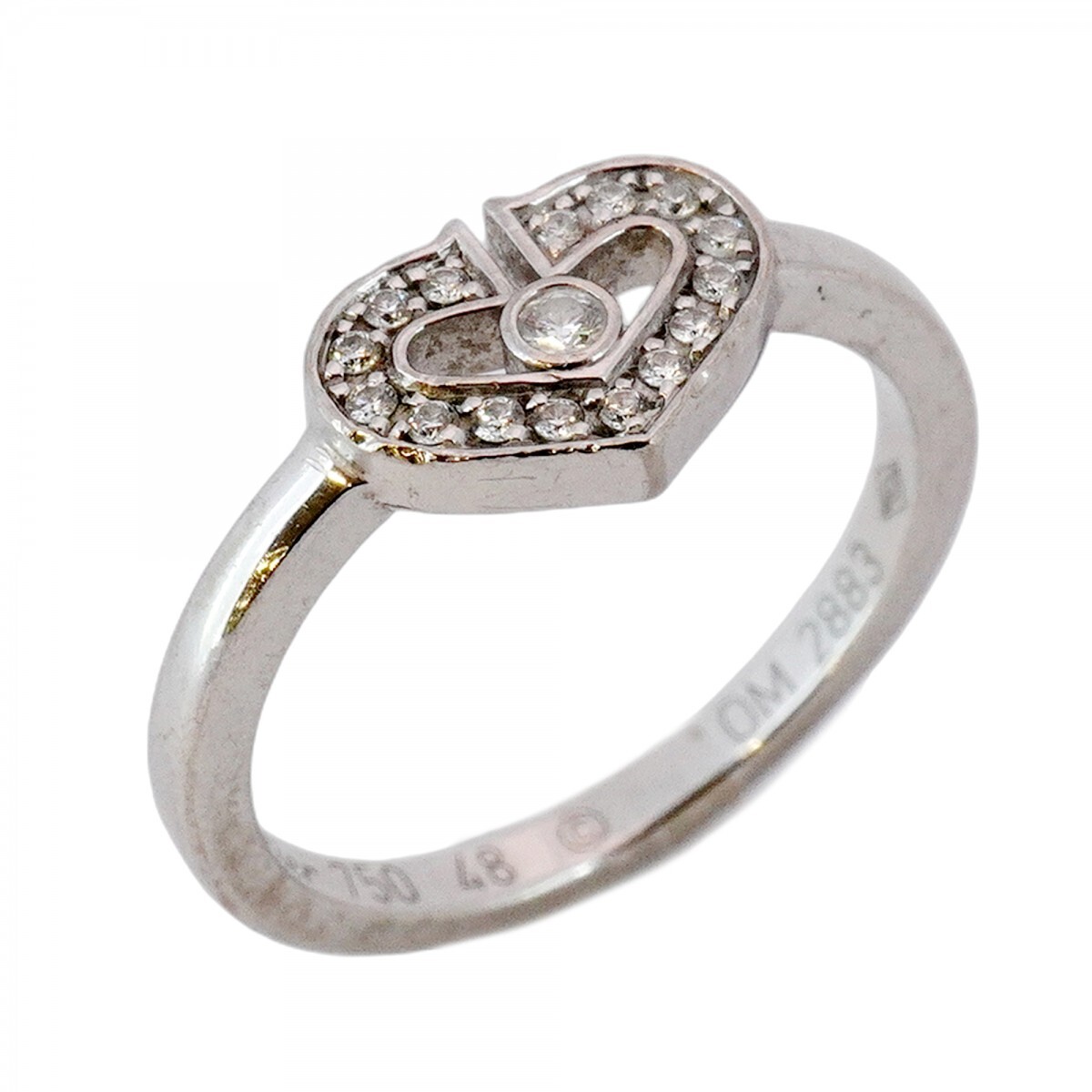 ★最終価格★SALE【5jib0727】カルティエ リング Cハート K18WG ホワイトゴールド ダイヤモンド #48【中古】レディース拍卖