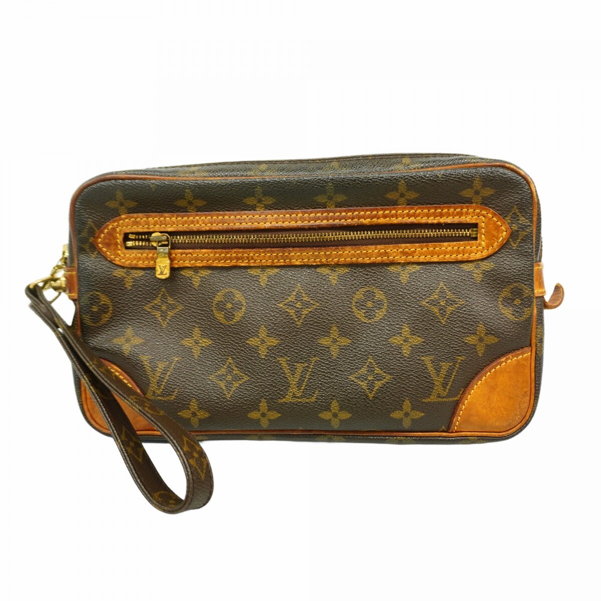 ★最終価格【5mb1697】ルイヴィトン クラッチバッグ モノグラム マルリードラゴンヌGM M51825 ブラウン拍卖