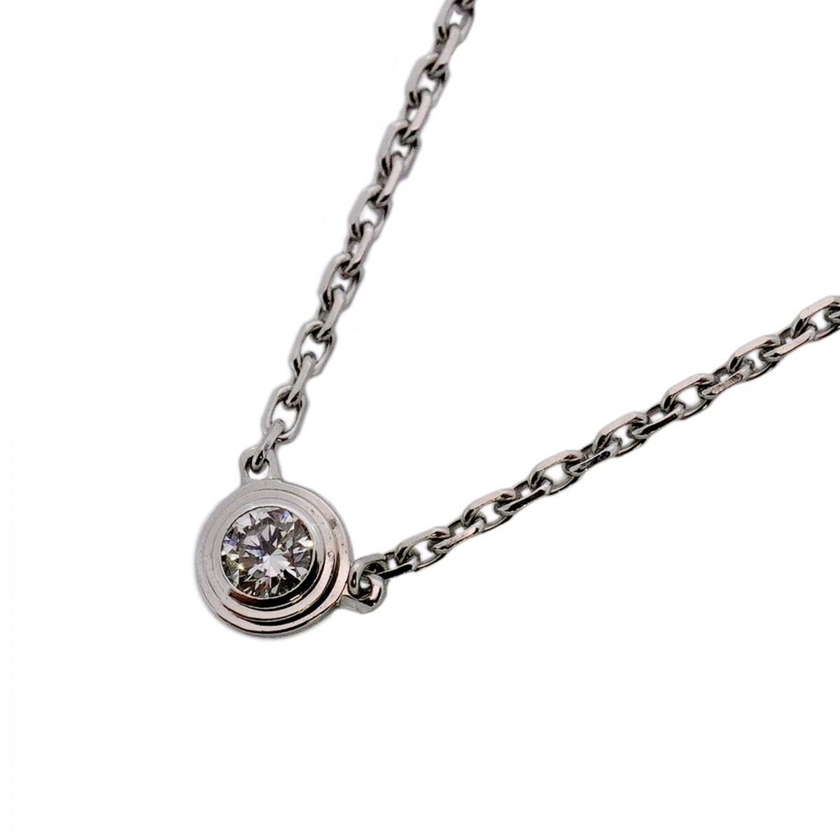 【5jmb0473】カルティエ ネックレス ダムール XS/1PD K18WG ホワイトゴールド ダイヤモンド【中古】レディース拍卖