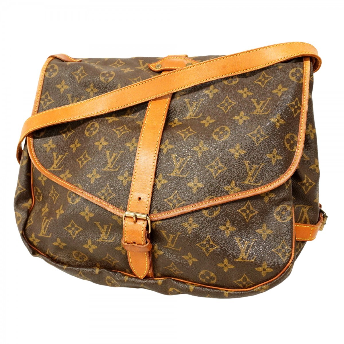 【5me5366】ルイヴィトン ショルダーバッグ モノグラム ソミュール35 M42254 ブラウン【中古】レディース拍卖