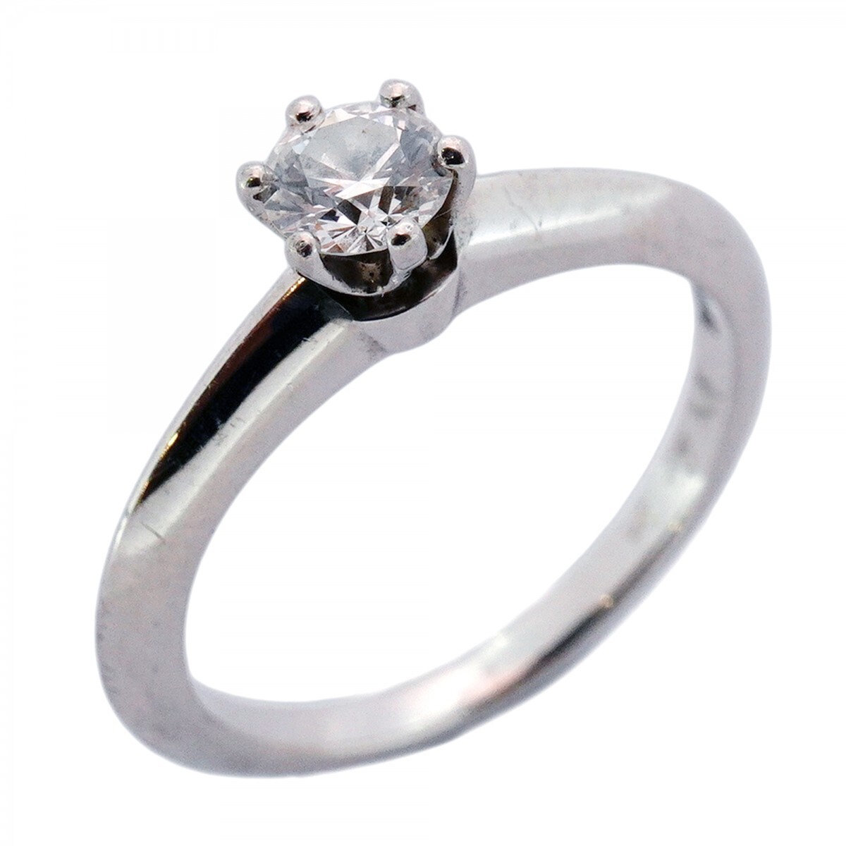 【5jmb0513】ティファニー リング ソリティア 1PD Pt950 プラチナ ダイヤモンド 0.25ct 6.5号【中古】レディース拍卖