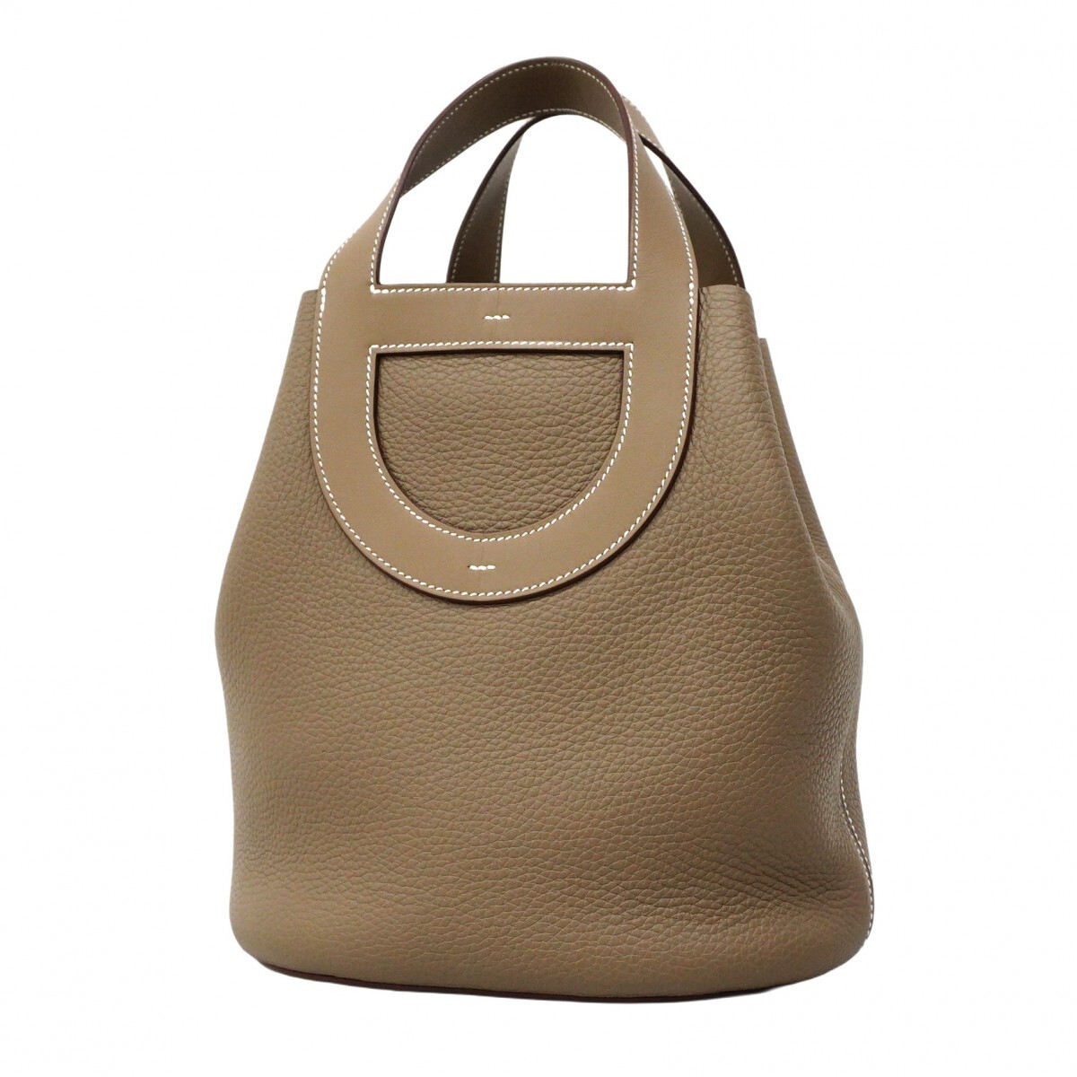 【5me5566-h】エルメス ハンドバッグ インザループ23 トリヨンクレマンス エトゥープ シルバー金具 W刻印【中古】レディース拍卖